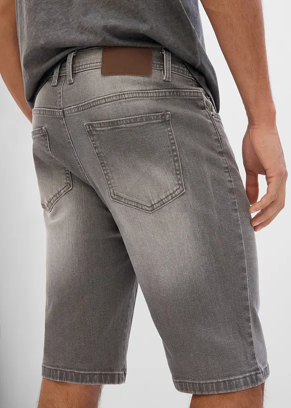 Bermuda en jean extensible avec entrejambe renforc&eacute;, regular, bonprix