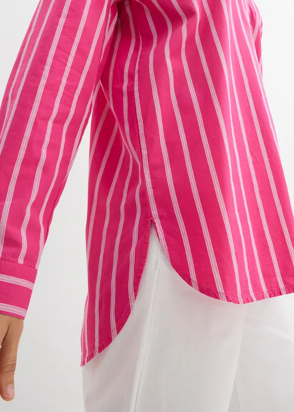 Oversize Hemdbluse aus reiner Baumwolle, bonprix