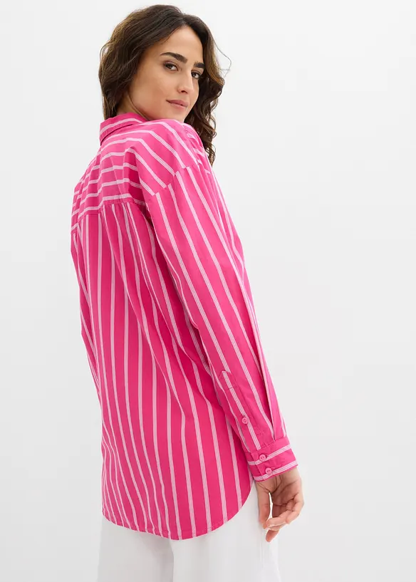 Oversize Hemdbluse aus reiner Baumwolle, bonprix