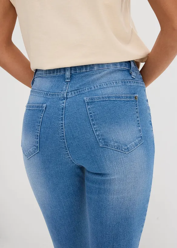 Jean skinny taille haute, raccourci, bonprix