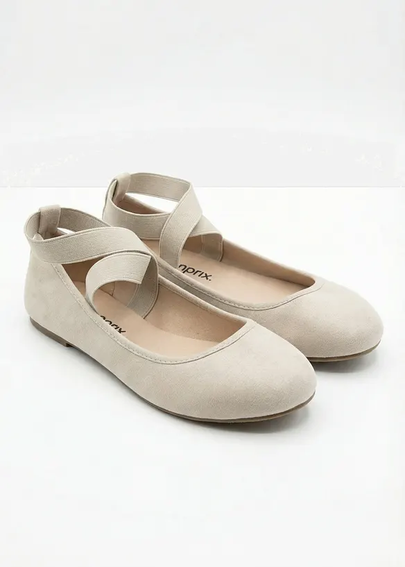 Ballerinas mit elastischen Riemen, bonprix
