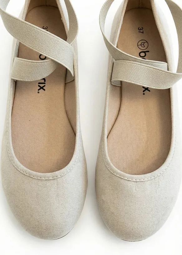 Ballerinas mit elastischen Riemen, bonprix