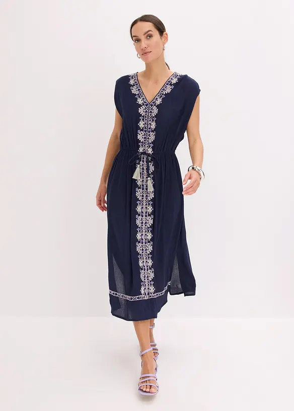 Boho-Midikleid aus flie&szlig;ender Viskose, bonprix
