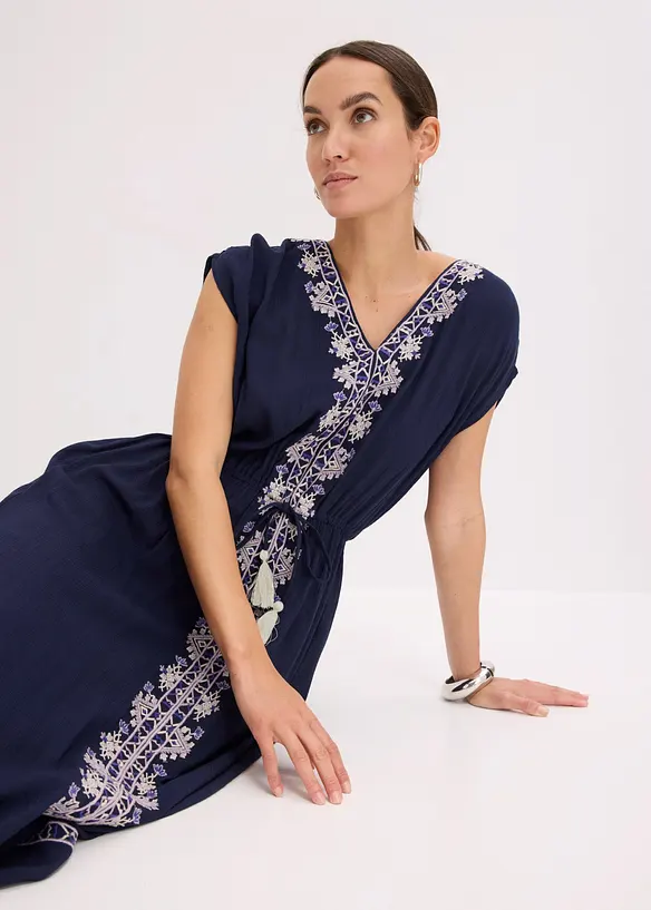 Boho-Midikleid aus flie&szlig;ender Viskose, bonprix