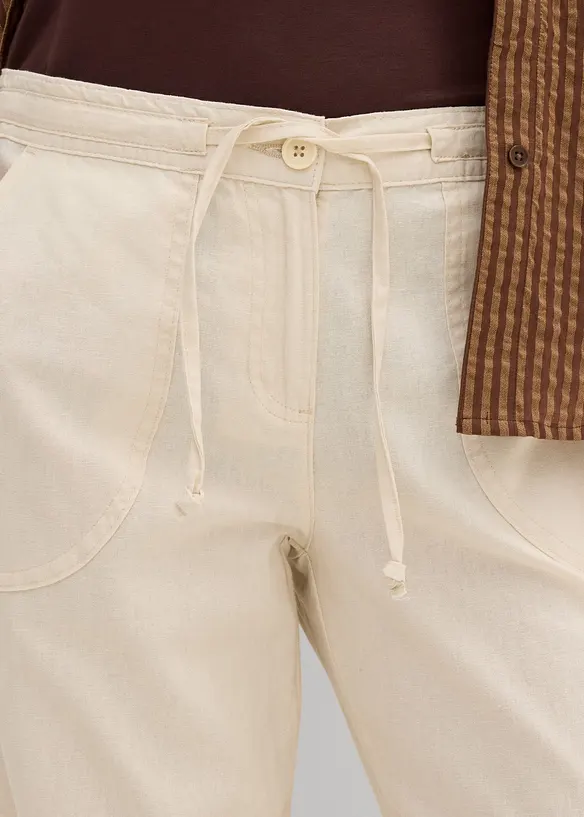 Pantalon large en lin et coton, bonprix