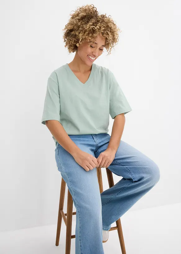 Flammgarn-Boxy-Shirt aus reiner Bio-Baumwolle (2er Pack), bonprix