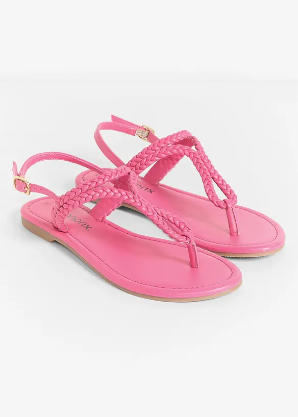 Sandales entredoigt, aspect tress&eacute;, bonprix