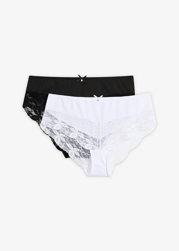 Lot de 2 culottes avec dentelle, bonprix