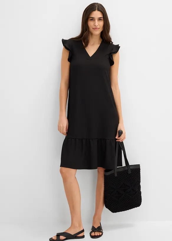 Jerseykleid mit Volant, bonprix