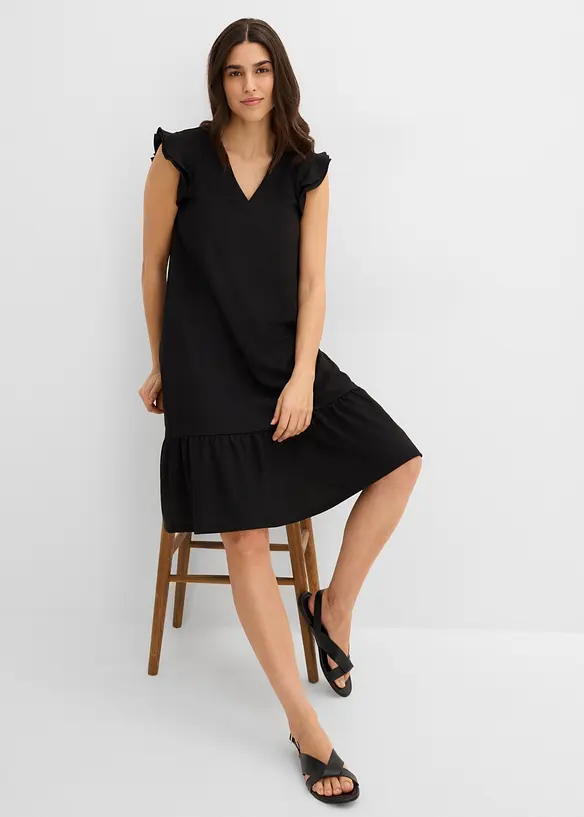 Jerseykleid mit Volant, bonprix