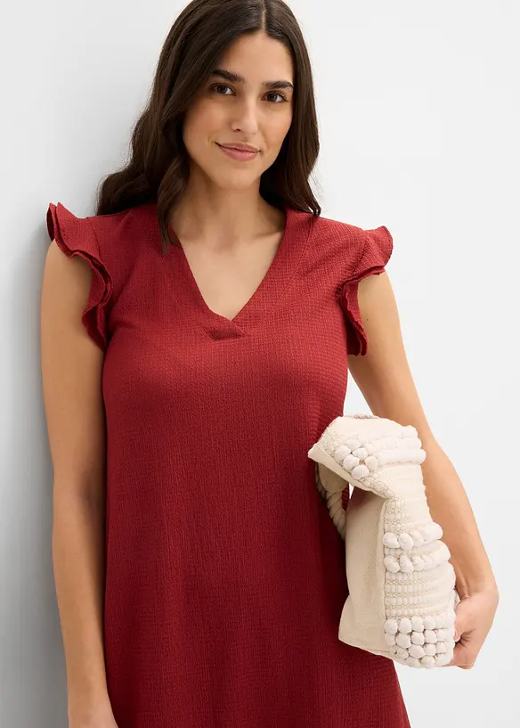 Robe jersey &agrave; volant, bonprix