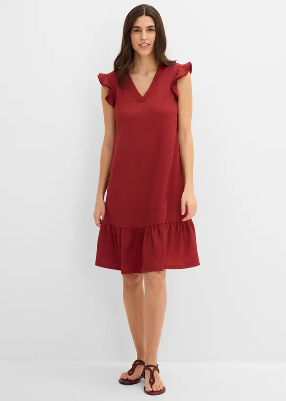 Robe jersey &agrave; volant, bonprix
