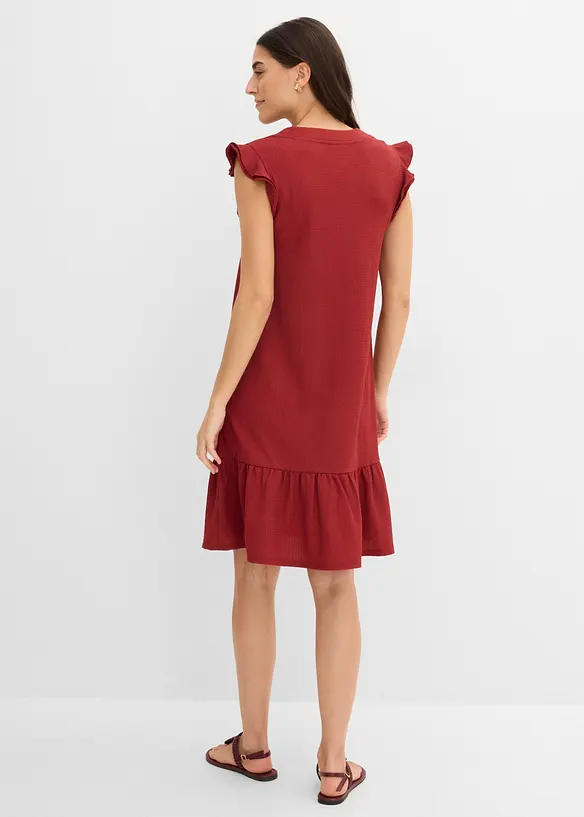 Robe jersey &agrave; volant, bonprix