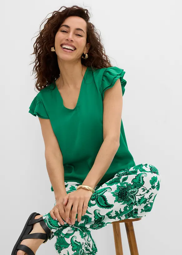 Bluse mit Volants, bonprix