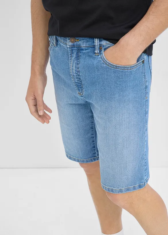 Lot de 2&nbsp;bermudas regular en jean l&eacute;ger &agrave; taille &eacute;lastiqu&eacute;e, bonprix