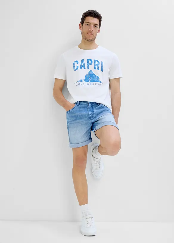 Leichte Jeans-Shorts mit Dehnbund, Relaxed Fit, bonprix