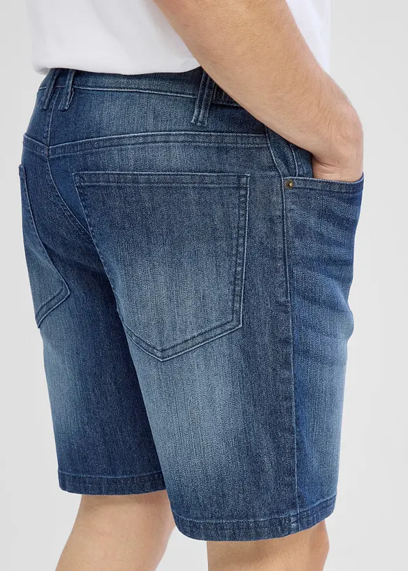 Short loose en jean l&eacute;ger &agrave; taille &eacute;lastiqu&eacute;e, bonprix