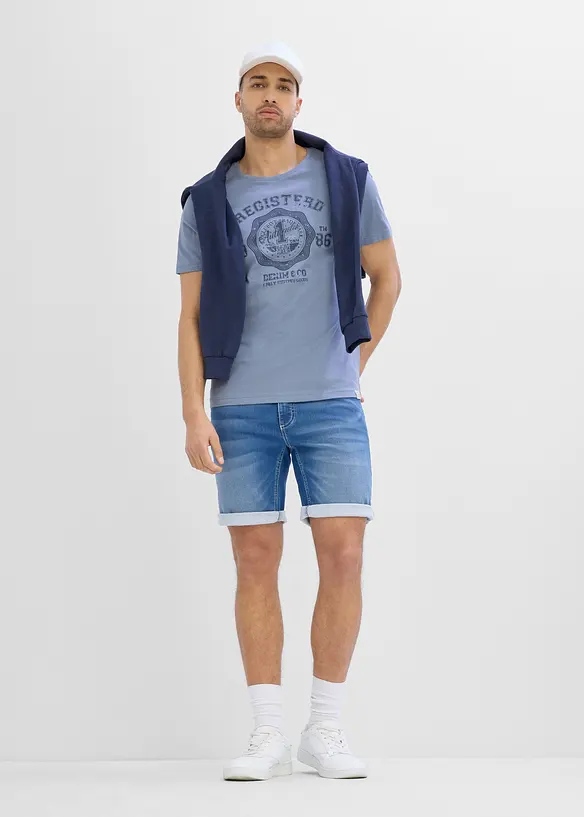Bermuda regular en jean sweat &agrave; taille &eacute;lastiqu&eacute;e, bonprix