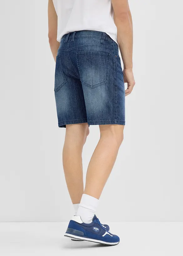 Short loose en jean l&eacute;ger &agrave; taille &eacute;lastiqu&eacute;e, bonprix