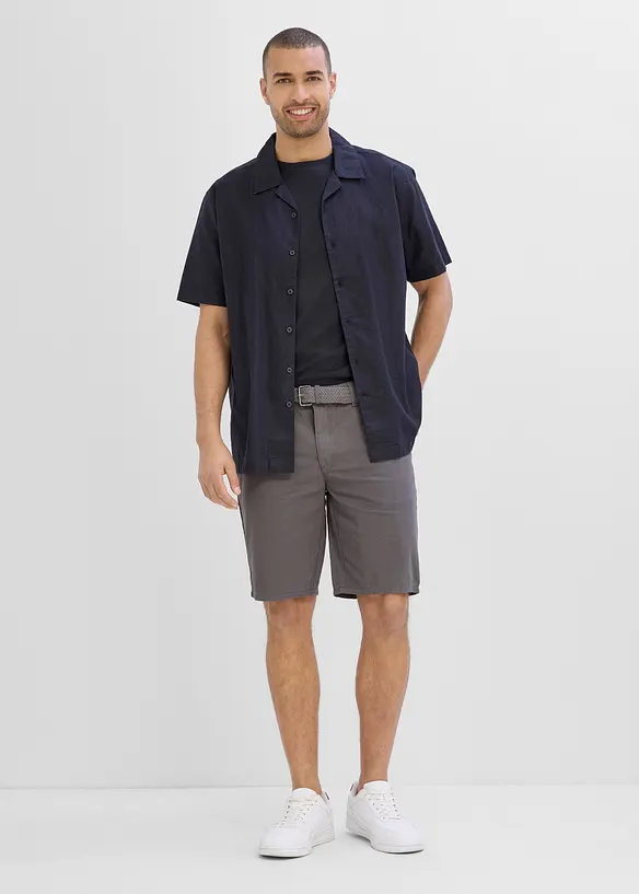 Stretch-Bermuda mit Dehnbund und G&uuml;rtel in Regular Fit, bonprix