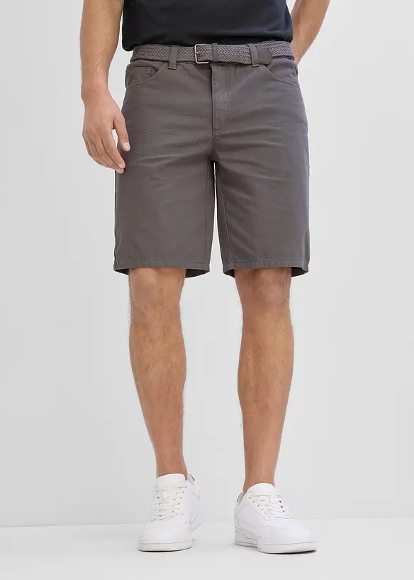 Stretch-Bermuda mit Dehnbund und G&uuml;rtel in Regular Fit, bonprix