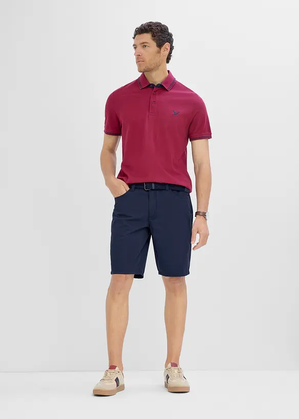 Stretch-Bermuda mit Dehnbund und G&uuml;rtel in Regular Fit, bonprix