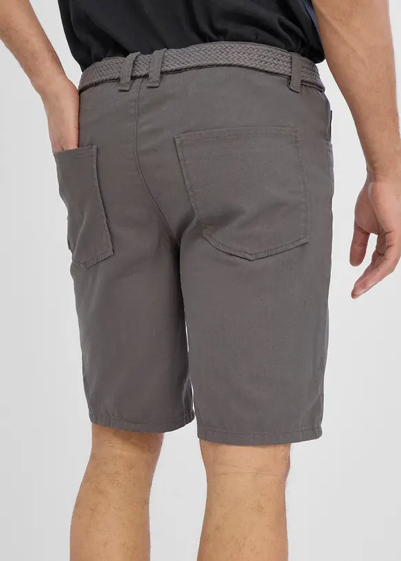 Stretch-Bermuda mit Dehnbund und G&uuml;rtel in Regular Fit, bonprix