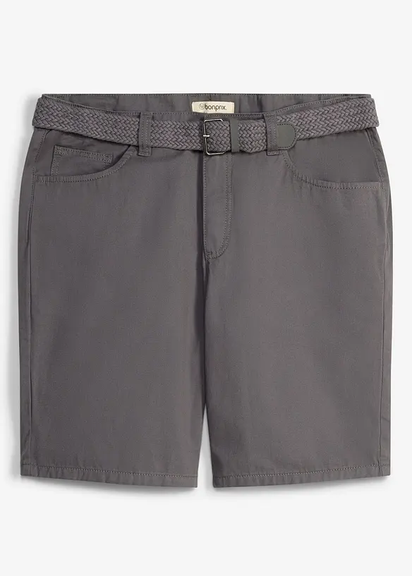 Stretch-Bermuda mit Dehnbund und G&uuml;rtel in Regular Fit, bonprix