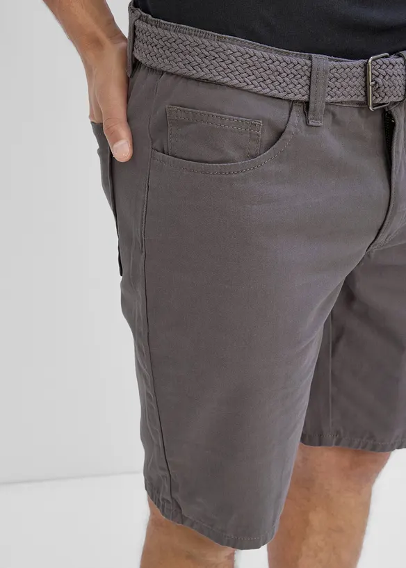 Stretch-Bermuda mit Dehnbund und G&uuml;rtel in Regular Fit, bonprix