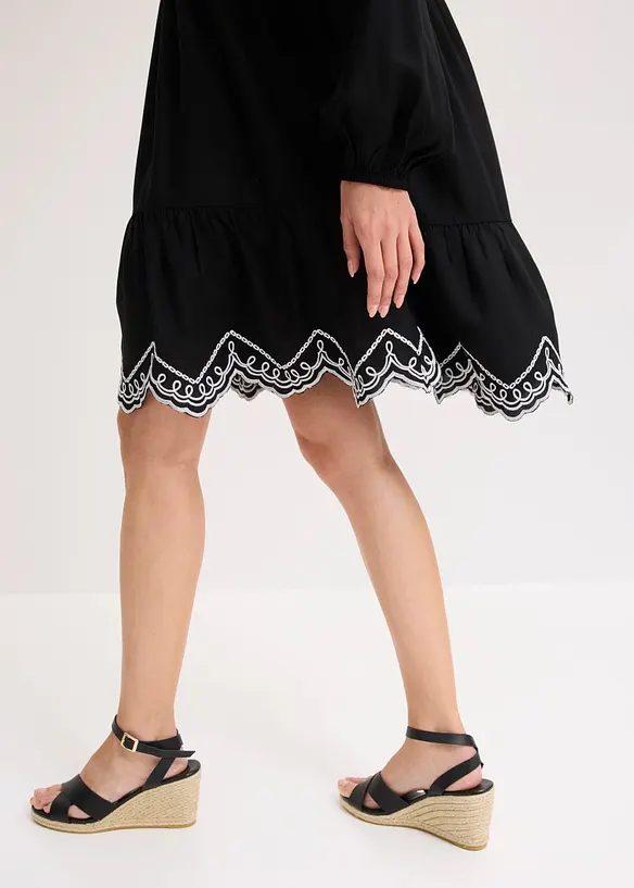 Tunika-Kleid aus flie&szlig;ender Viskose mit Stickerei, bonprix