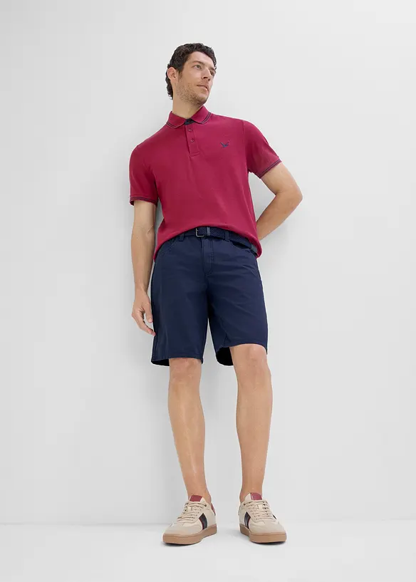 Stretch-Bermuda mit Dehnbund und G&uuml;rtel in Regular Fit, bonprix