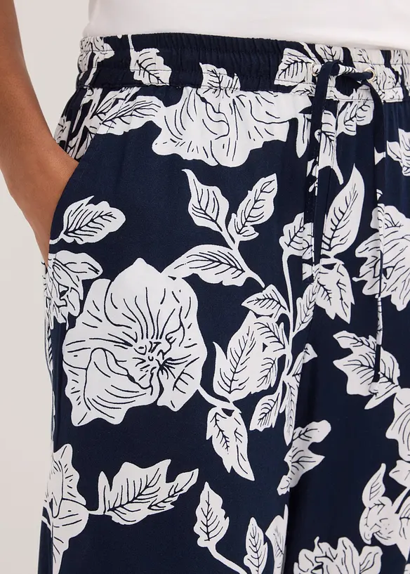 Pantalon palazzo imprim&eacute; en viscose, bonprix