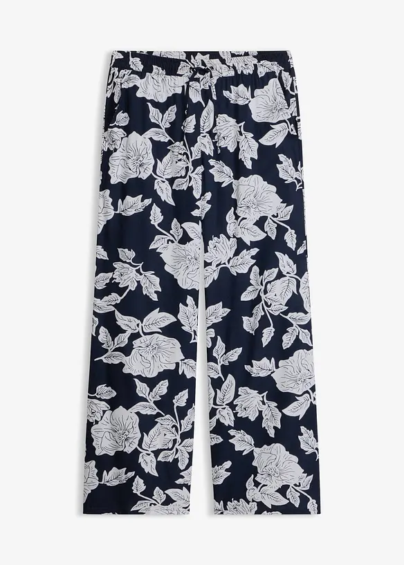 Pantalon palazzo imprim&eacute; en viscose, bonprix