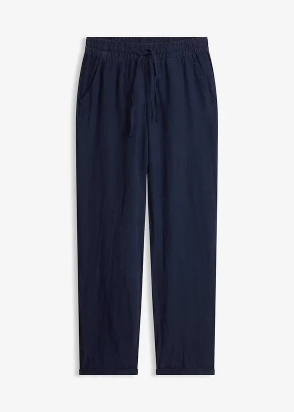 Leinenhose mit Elastik-B&uuml;ndchen, bonprix