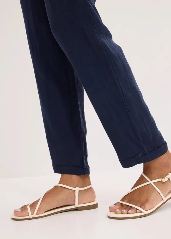 Leinenhose mit Elastik-B&uuml;ndchen, bonprix