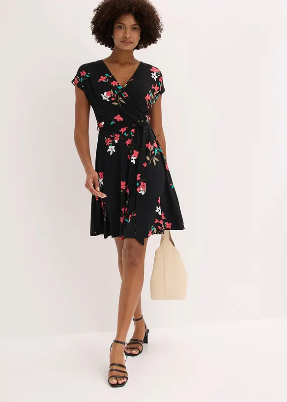Robe en jersey style portefeuille, bonprix