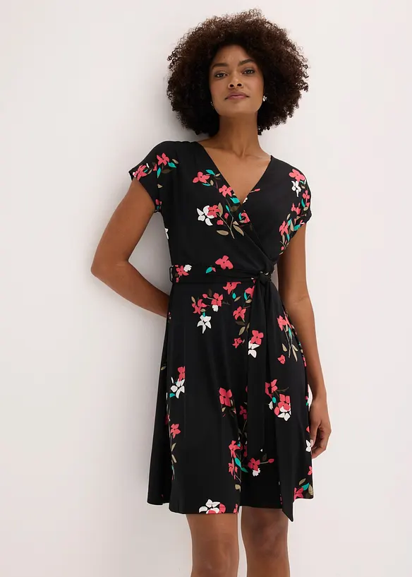 Robe en jersey style portefeuille, bonprix