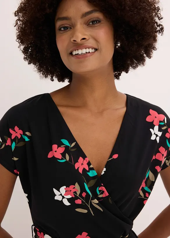 Robe en jersey style portefeuille, bonprix