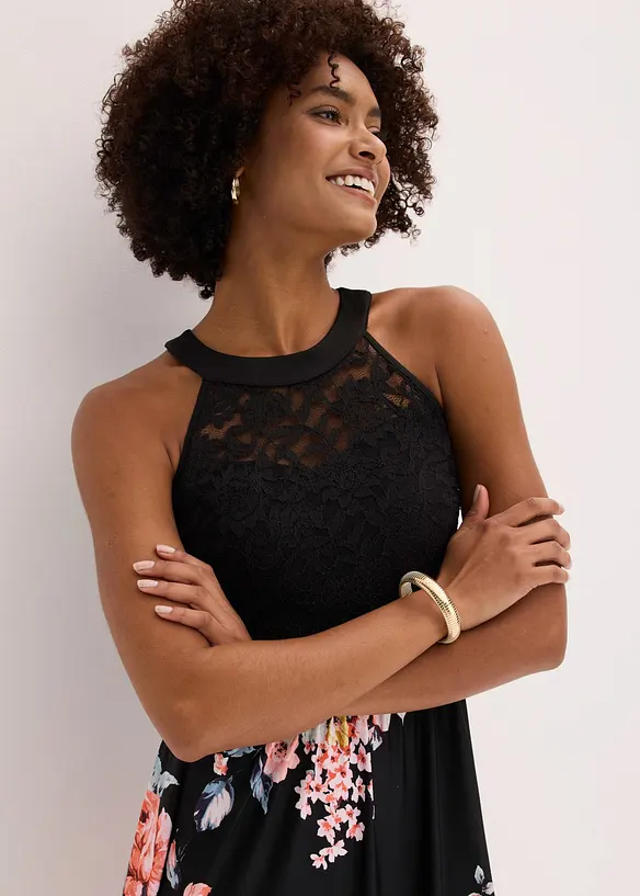 Robe en jersey avec dentelle, bonprix