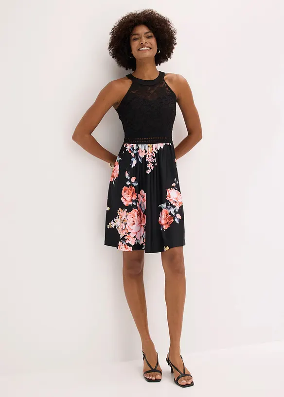 Robe en jersey avec dentelle, bonprix