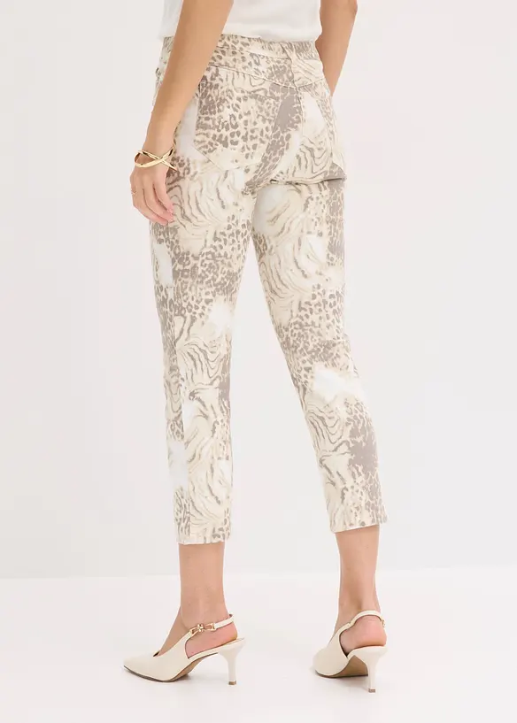 Pantalon extensible 7/8 imprim&eacute;, bonprix