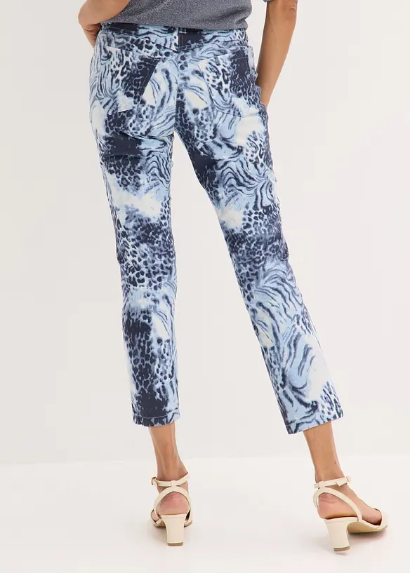 Pantalon extensible 7/8 imprim&eacute;, bonprix