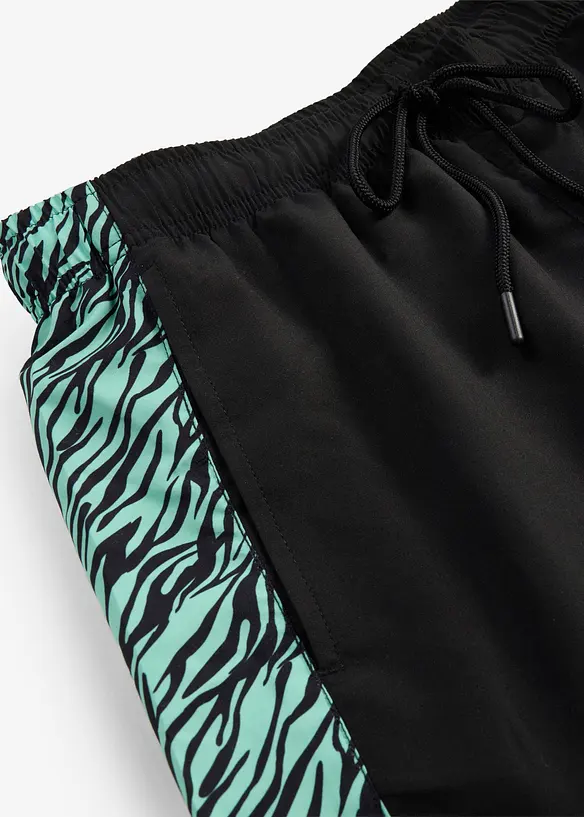 Short de bain avec empi&egrave;cements imprim&eacute;s, bonprix