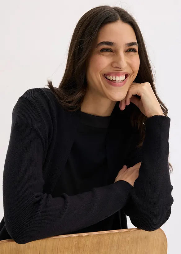 Longstrickjacke mit Viskose, bonprix