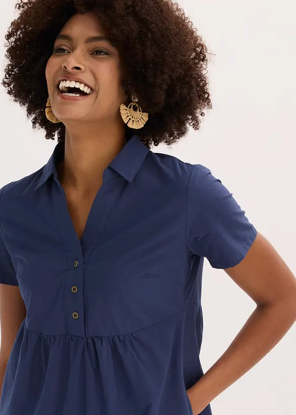 Tunika-Kleid aus reiner Baumwolle mit Lochstickerei, bonprix
