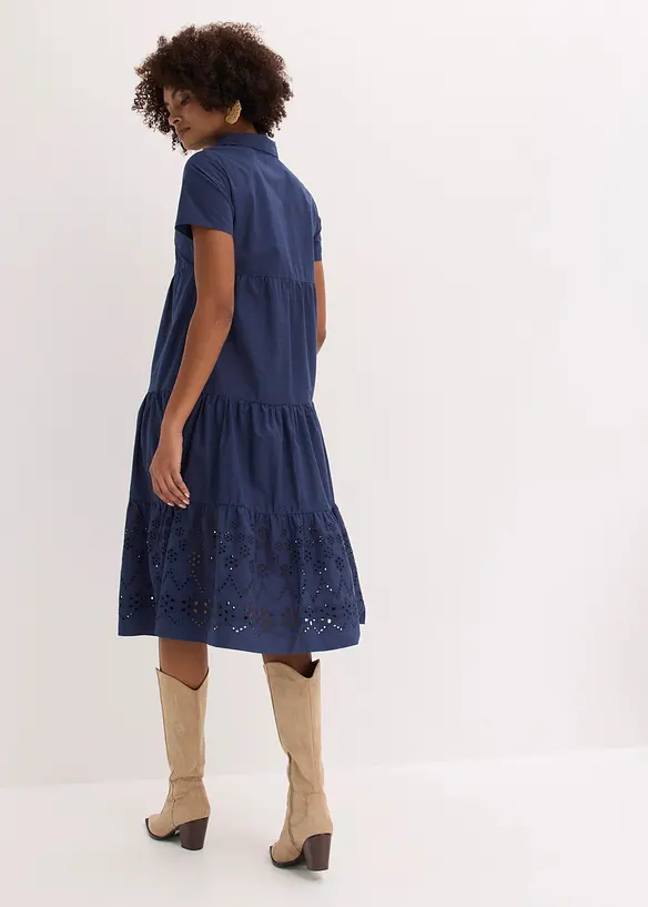 Tunika-Kleid aus reiner Baumwolle mit Lochstickerei, bonprix
