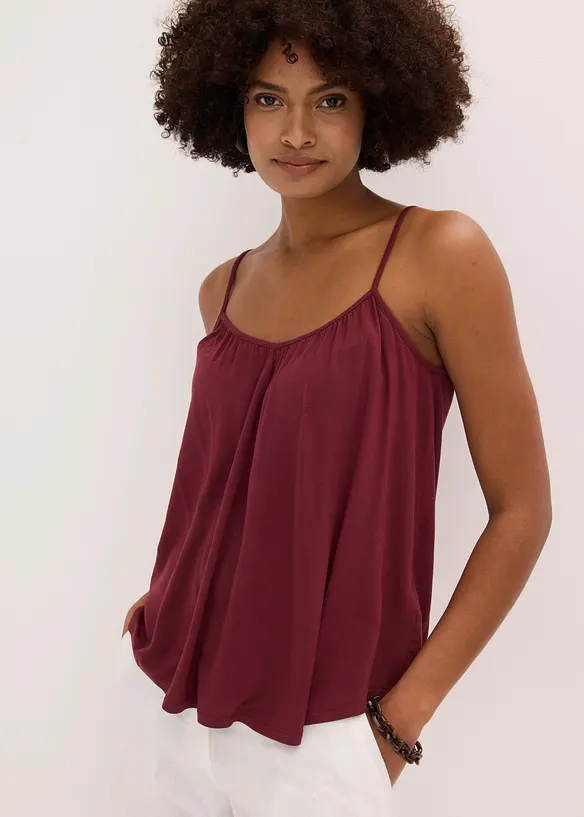 Top &agrave; fines bretelles en viscose fluide, bonprix