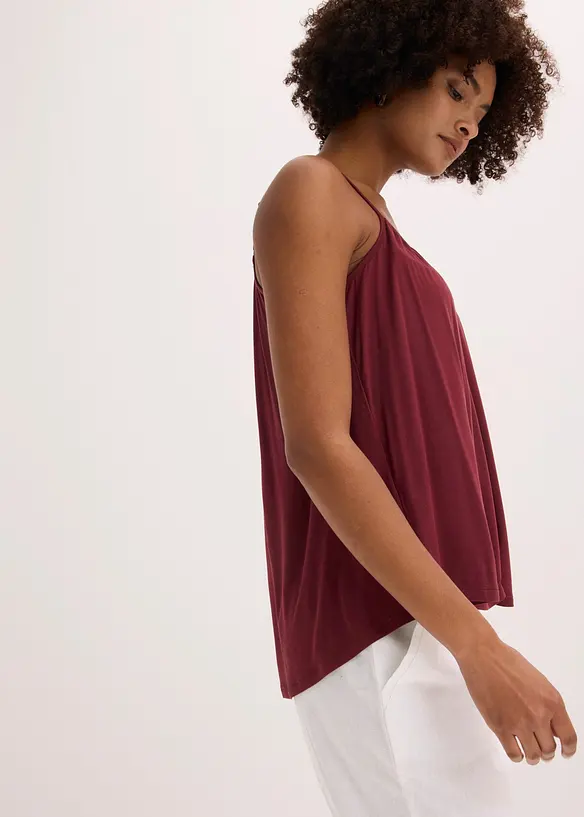 Top &agrave; fines bretelles en viscose fluide, bonprix