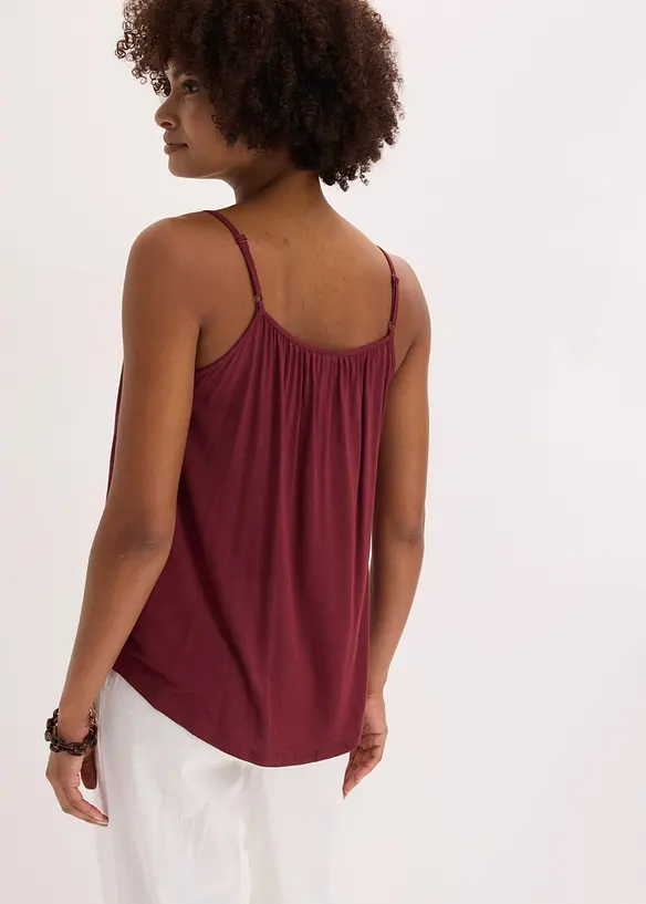Top &agrave; fines bretelles en viscose fluide, bonprix