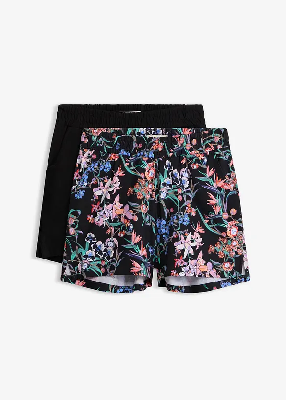 Lot de 2 shorts en jersey coton extensible, bonprix